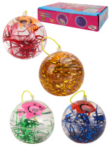 Мяч со светом с веревкой 6,5см "Рыбка"