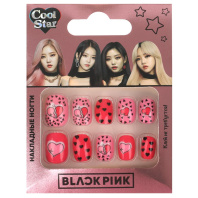 Накладные ногти "Black pink"