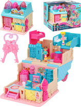 Игровой набор "Домик для кукол.Мини домик" 10*9*11см, свет,меб., две куколки