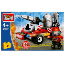 Конструктор пластм. "Пожарнй на машине" 41 дет.