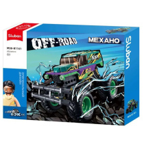 Конструктор пластм. Sluban "Монстр-трак бирюзовый" 252 дет.