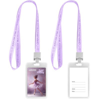 Бейдж 70x110 мм вертикальный Ballet Academy", ПВХ , цв. лента с принтом