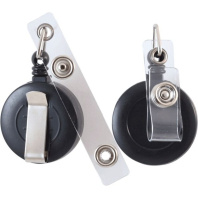 Держатель для бейджа с рулеткой 70 см, черный