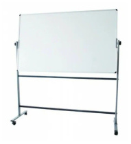 Доска магнитно-маркерная  90*120см, алюминиевая рама на роликах, двухсторон.