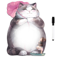 Доска магнитно-маркерная 21*29,3 см "Кот с зонтиком" в наборе 1 маркер