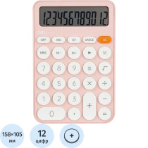 Калькулятор   8 разр. Deli  карманный, розовый EM12