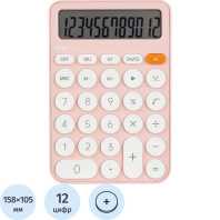 Калькулятор   8 разр. Deli  карманный, розовый EM12
