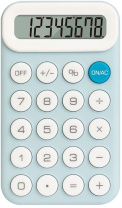 Калькулятор   8 разр. Deli  карманный, светло-голубой EM10