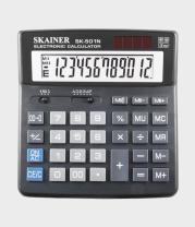 Калькулятор  12 разр. Skainer  настольный проф., двойное питание, черный SK-501N