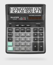 Калькулятор  12 разр. Skainer  настольный, двойное питание, черный SK-714II  (SDC-740 )