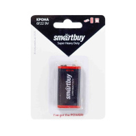Батарейка 6F-22 (9V) Smartbuy солевая, блистер, цена за 1 шт