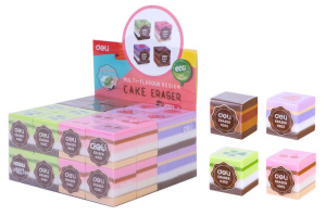 Ластик Deli 35*35*35 мм, ассорти