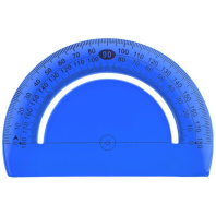 Транспортир 180гр. 12 см пласт. прозр.синий, ГИБКИЙ