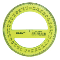 Транспортир 360гр. 10 см пласт. прозр.