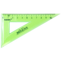 Угольник пласт. 12см 30гр. цветн. прозр. с фасками