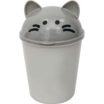 Контейнер для мусора наст."deVENTE. Ghost Meow" с крышкой, серый