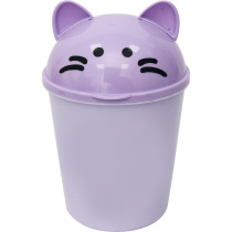 Контейнер для мусора наст."deVENTE. Ghost Meow" с крышкой, сиреневый