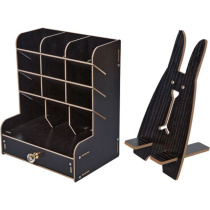 Подставка наст.  "Academy"  21x15x25,5 см, МДФ, черная