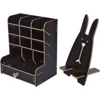 Подставка наст.  "Academy"  21x15x25,5 см, МДФ, черная