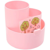 Подставка наст. "Orbit" 12x12,5x12 см , вращающ. с подставкой под телефон, розовая