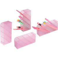 Подставка наст. "Shadow Shiny" 20*9*5,3см , 2 варианта расположения на столе , розовая с блестками