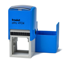 Оснастка для печати 40*40мм, с защ.крышкой, подушка синяя