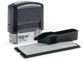 Штамп самонаборный 3 строки, 38*14мм , подушка синяя