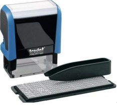 Штамп самонаборный 3 строки, синий, рус., подушка синяя