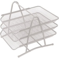 Лоток д\бумаг гориз. 3-х секционный металлический, серый