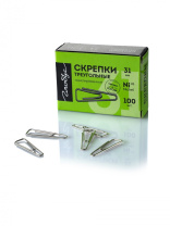 Скрепки 31мм - 100шт. никелированные, треугольные, карт.уп.