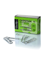 Скрепки 50мм -  50шт. гофрированные, оцинкованные, карт.уп.