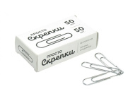 Скрепки 50мм -  50шт. карт.уп. гладкие