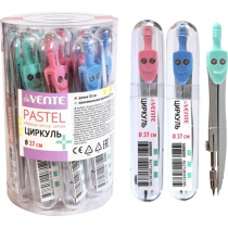 Циркуль металл deVENTE  Pastel "в пластиковом футляре,ассорти
