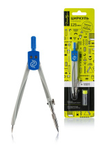 Циркуль металл. Globus " School" 125мм +зап.грифель, блистер