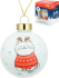 Ёлочный шар  6 см "Котик в свитерке" стекло