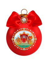 Ёлочный шар  8 см "Царская карета" стекло