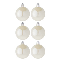 Набор елочных шаров  6 см, 6 шт. белая нефть, пластик