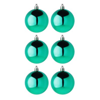 Набор елочных шаров  6 см, 6 шт., бирюза, пластик