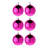 Набор елочных шаров  6 см, 6 шт., фуксия, пластик