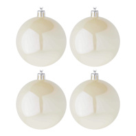 Набор елочных шаров  8 см, 4 шт., белая нефть, пластик