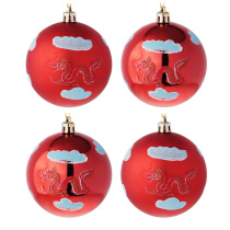 Набор елочных шаров  8 см, 4 шт., Дракон