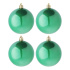 Набор елочных шаров  8 см, 4 шт., зеленый перламутр, пластик