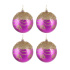 Набор елочных шаров  8 см, 4 шт., маджента с золотом, пластик