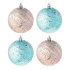Набор елочных шаров  8 см, 4 шт., розовый, голубой, пластик