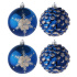 Набор елочных шаров  8 см, 4 шт., синий, пластик