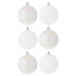 Набор елочных шаров  8 см, 6 шт., белый, пластик