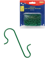 Набор металлических крючков для шаров и украшений 3см, 100шт, зеленые