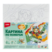 Живопись по номерам с акрилом 20*20см "Сноубордист"