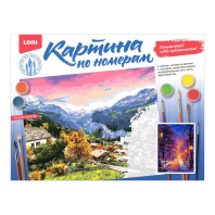 Живопись по номерам с акрилом 30*40см "Зимний парк"