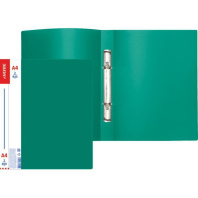Папка 2 кольца 25 мм 0,6 мм пластик А4  Daily зелёная